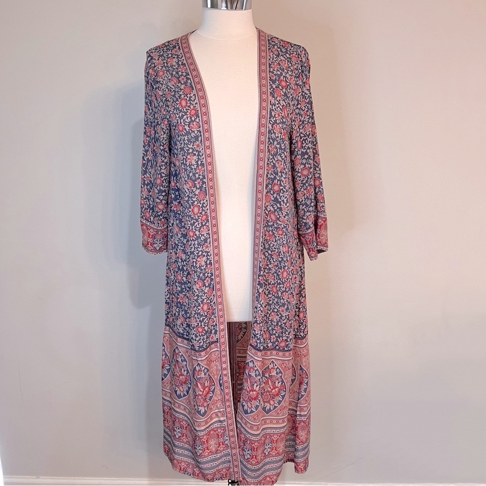 Spell & The Gypsy Collective Jasmine Duster Kimono Boho Floral Maxi Cardigan OS - Picture 3 of 11